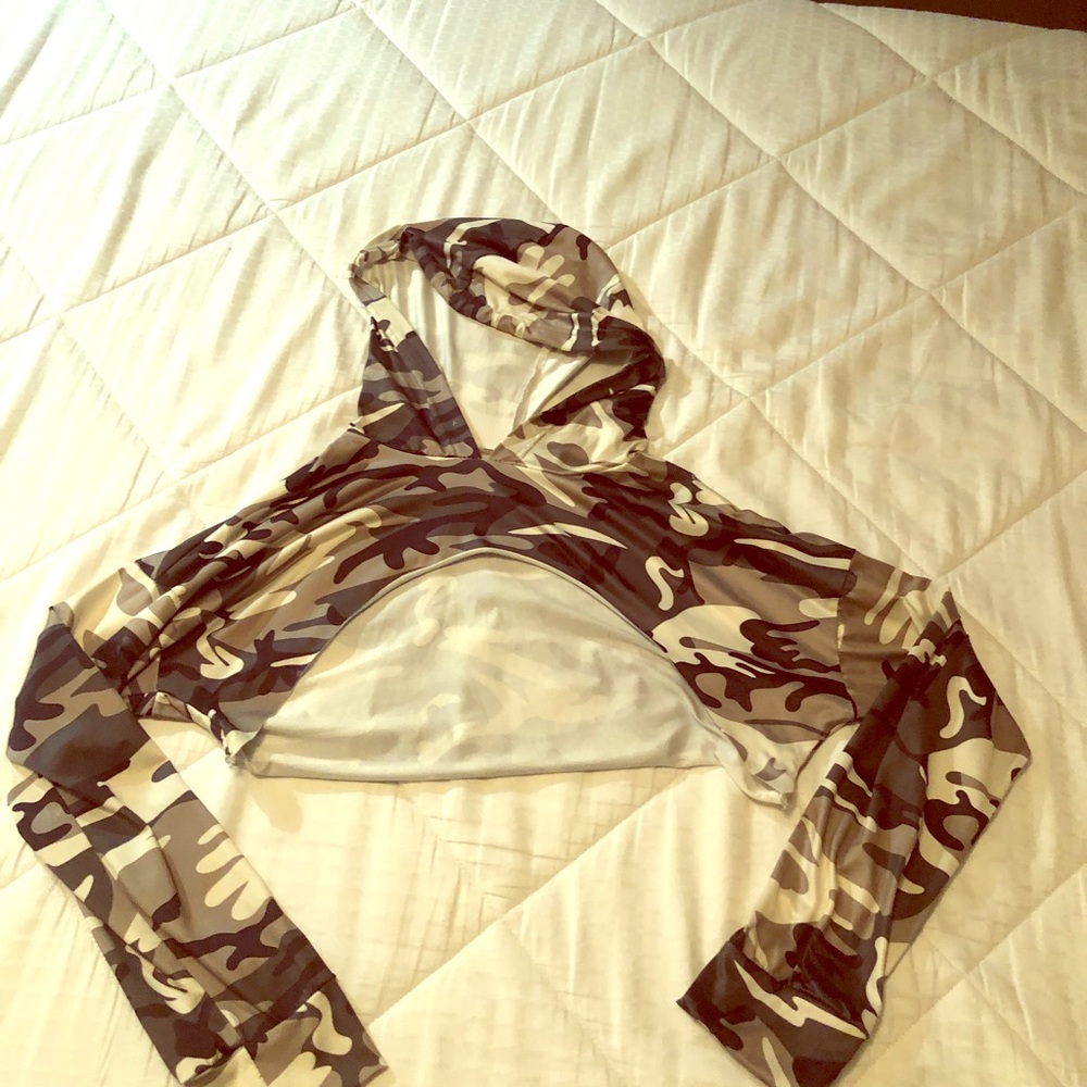 Very short crop top hoodie